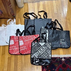 Lululemon Large Reusable Shopping Bags Lot of 9 - Black, White, Red
